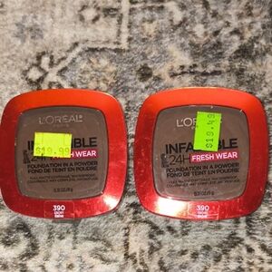 390 Ebony - Set of 2 L'Oreal Infallible 24 Hour Fresh Wear Powder Foundation